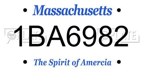 1BA6982 Massachusetts License Plate