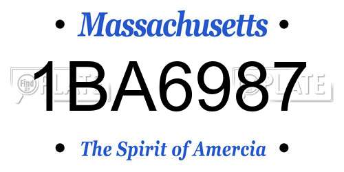 1BA6987 Massachusetts License Plate