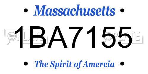 1BA7155 Massachusetts License Plate