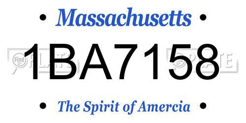 1BA7158 Massachusetts License Plate