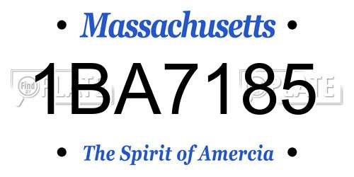 1BA7185 Massachusetts License Plate