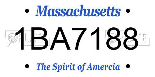 1BA7188 Massachusetts License Plate