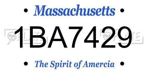 1BA7429 Massachusetts License Plate