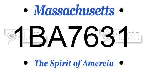 1BA7631 Massachusetts License Plate