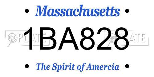 1BA828 Massachusetts License Plate