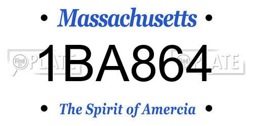 1BA864 Massachusetts License Plate