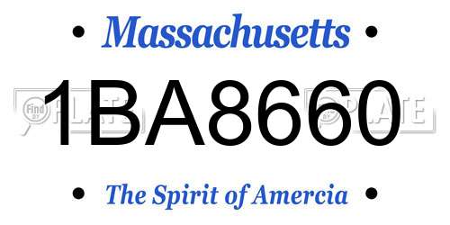 1BA8660 Massachusetts License Plate