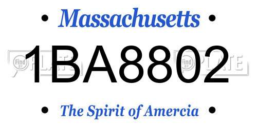 1BA8802 Massachusetts License Plate