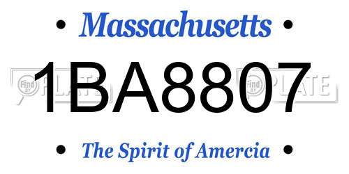 1BA8807 Massachusetts License Plate