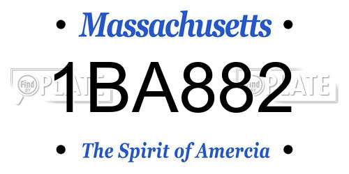1BA882 Massachusetts License Plate