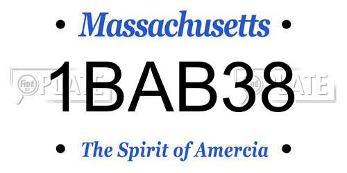1BAB38 Massachusetts License Plate