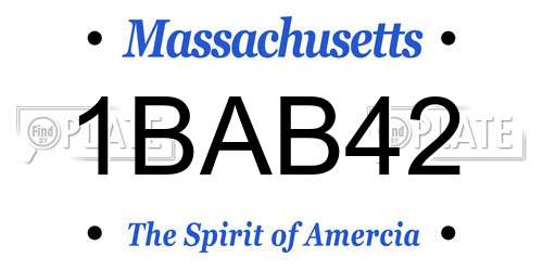 1BAB42 Massachusetts License Plate