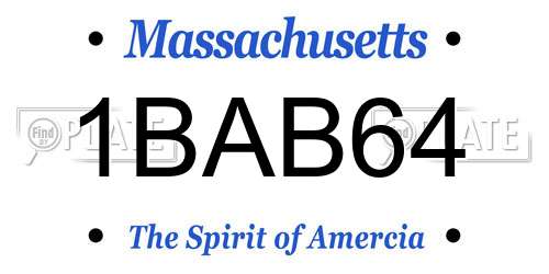 1BAB64 Massachusetts License Plate