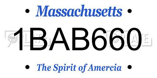 1BAB660 Massachusetts License Plate