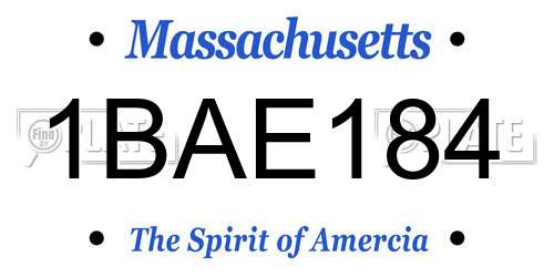 1BAE184 Massachusetts License Plate