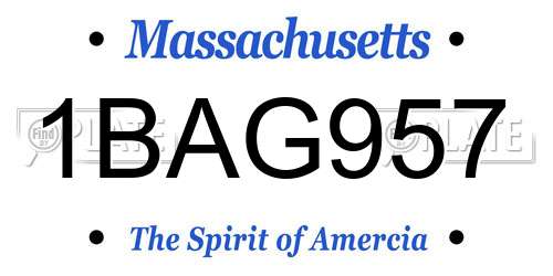 1BAG957 Massachusetts License Plate