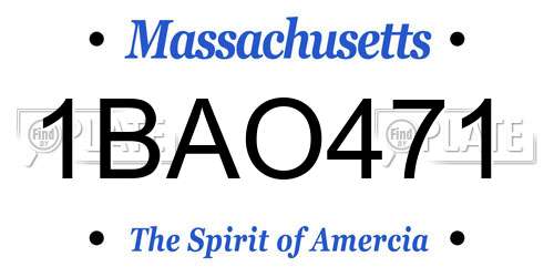 1BAO471 Massachusetts License Plate