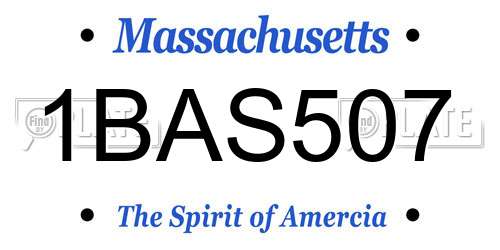 1BAS507 Massachusetts License Plate