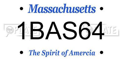 1BAS64 Massachusetts License Plate