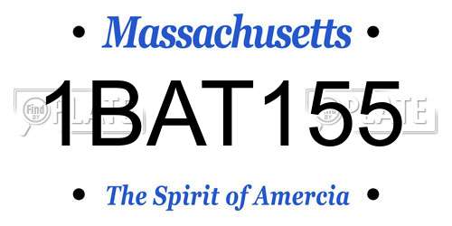 1BAT155 Massachusetts License Plate