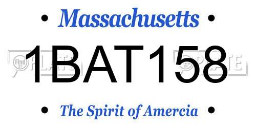 1BAT158 Massachusetts License Plate
