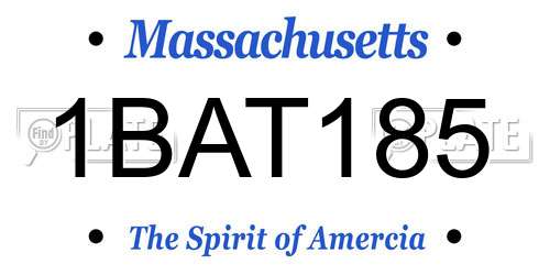 1BAT185 Massachusetts License Plate