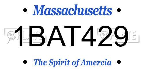 1BAT429 Massachusetts License Plate