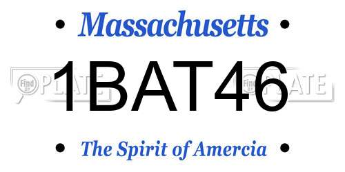 1BAT46 Massachusetts License Plate