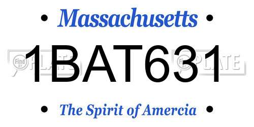 1BAT631 Massachusetts License Plate