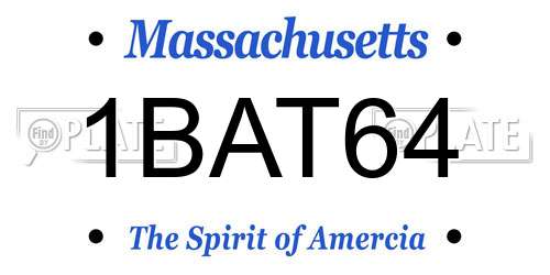 1BAT64 Massachusetts License Plate