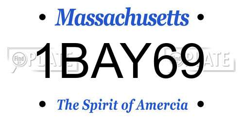 1BAY69 Massachusetts License Plate
