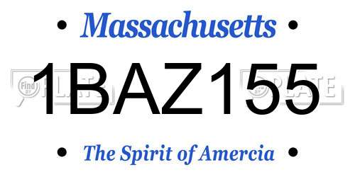 1BAZ155 Massachusetts License Plate