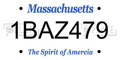 1BAZ479 Massachusetts License Plate
