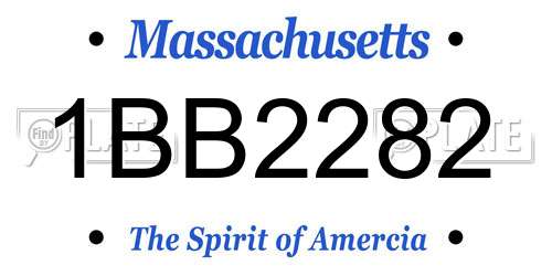1BB2282 Massachusetts License Plate