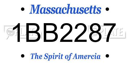 1BB2287 Massachusetts License Plate