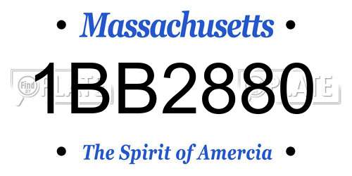 1BB2880 Massachusetts License Plate