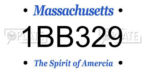 1BB329 Massachusetts License Plate