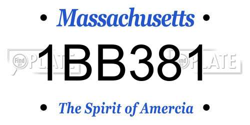 1BB381 Massachusetts License Plate