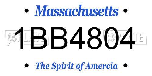 1BB4804 Massachusetts License Plate