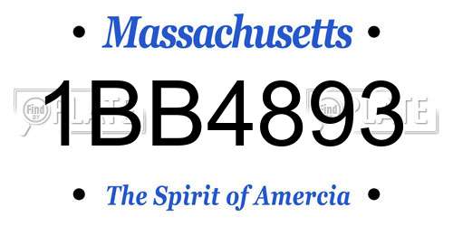 1BB4893 Massachusetts License Plate