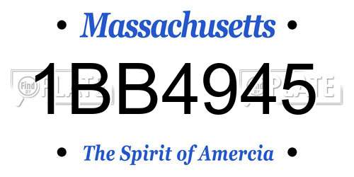 1BB4945 Massachusetts License Plate