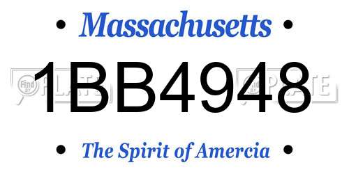 1BB4948 Massachusetts License Plate