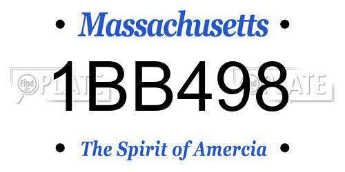 1BB498 Massachusetts License Plate