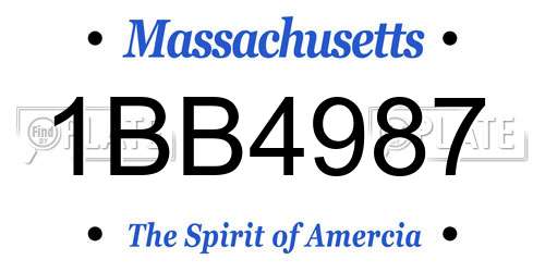1BB4987 Massachusetts License Plate