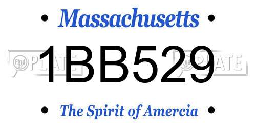 1BB529 Massachusetts License Plate
