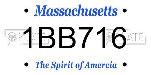 1BB716 Massachusetts License Plate