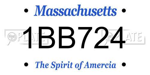 1BB724 Massachusetts License Plate