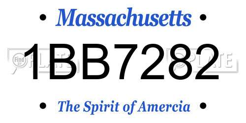 1BB7282 Massachusetts License Plate