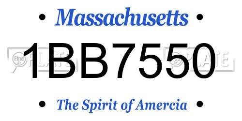 1BB7550 Massachusetts License Plate