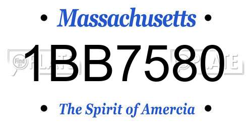 1BB7580 Massachusetts License Plate